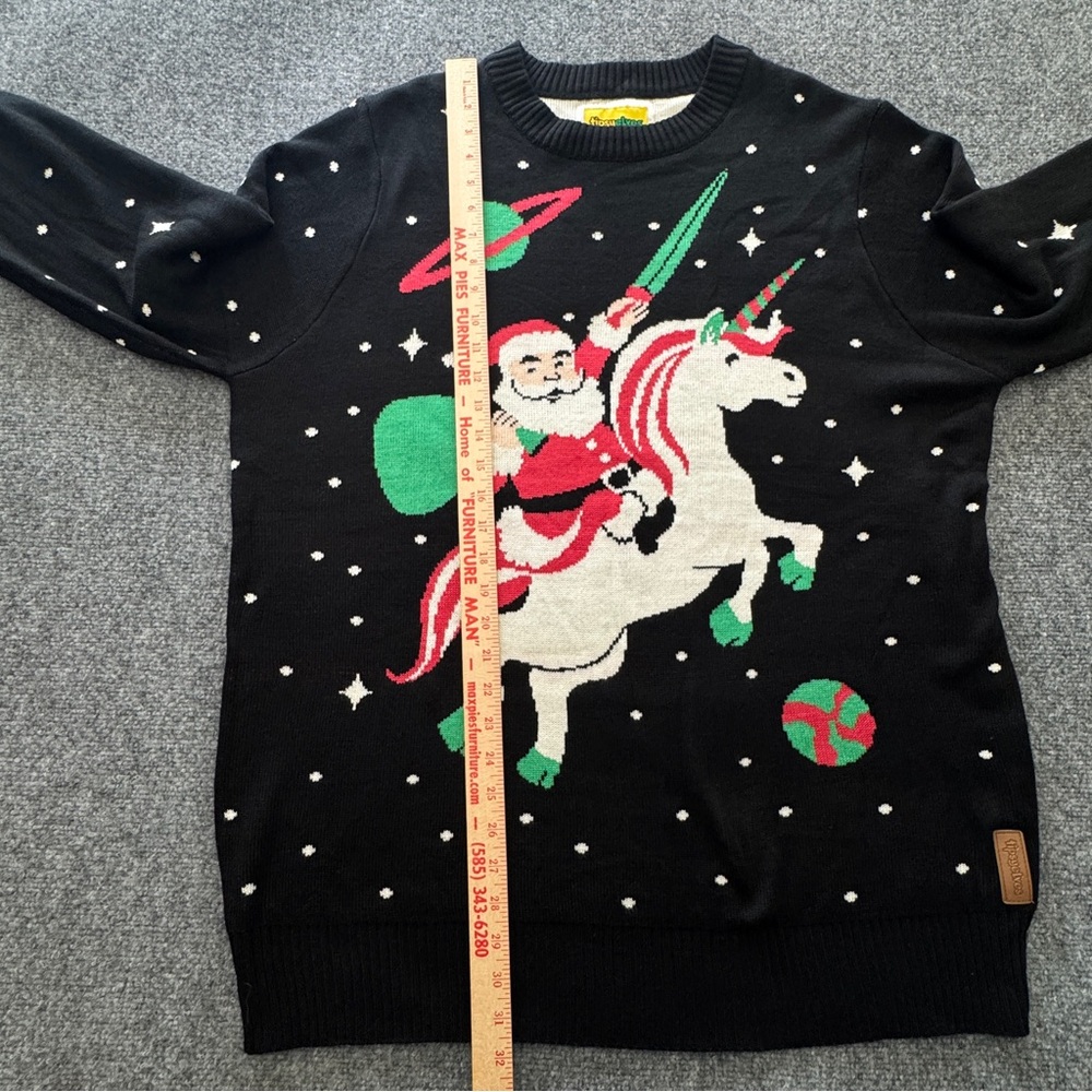 Tipsy Elves Santa Unicorn Ugly Christmas Sweater Galaxy XXL Funny - Picture 10 of 11